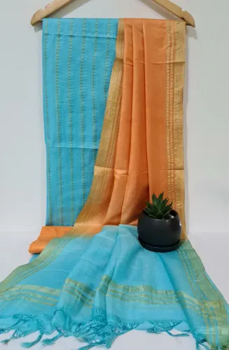 Crafted Semi Tussar Bhagalpuri Suit Set for Women 